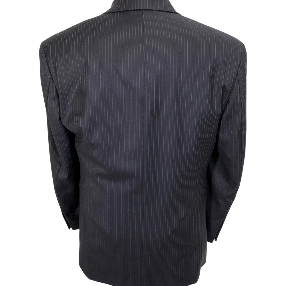 Chaps Suit Mens 38R Navy Blue Pinstripe‎ Classic Career Party Wool